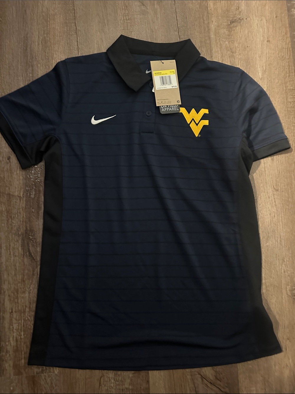 Nike Navy, Black & Yellow WV Logo Performance Polo